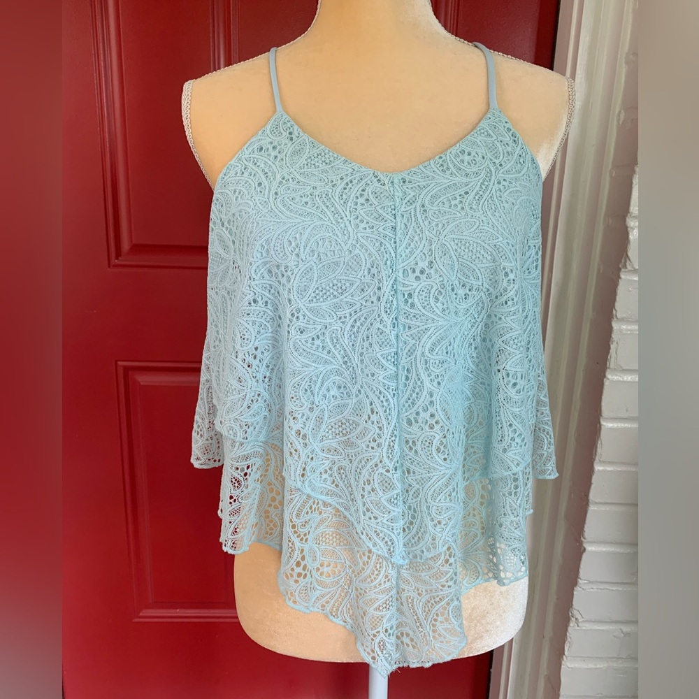 Charlotte Russe size M Dressy Casual Tank in Aqua-Green